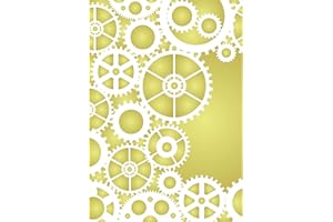 Gears Layering Schablone 11,43 x 16,51 cm – Stencil Company Original Steampunk Schablone Maske verwendet um Textur, Design und Akzente zu gemischten Medien Hintergründen hinzuzufügen