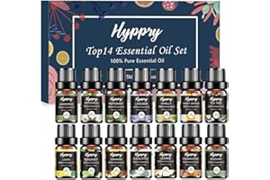 Hyppry Essential Oils Set 14 x 5ml, Pure Natural Essential Oils for Diffuser for Home, Aromatherapy, Candle & Soap Making, Cleaning, Relaxing