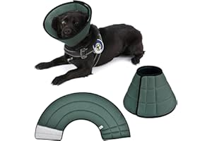 NEWSBIRDS Breathable Mesh Elizabethan Collar, Soft Adjustable E-collor For Pet Dogs Cats Rabbit Quicker Healing Anti-Bite Anti-Lick Easy Eat and Drink (Gray Green)