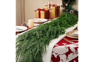 LumenVela Guirnalda Navidad, 2.7m/8.9ft Christmas Garland con 30 Luci LED y 38 Piezas Adornos, Ghirlanda Natale Decorazioni Artificiale, Decoracion Navidad per Porta, Camini, Scale, Esterno (2.7 m)