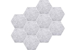 SGEHAI Lot de 10 panneaux d'affichage hexagonaux en feutre + 50 punaises, 15 x 17,8 x 1,1 cm, tableaux d'affichage mémo avec punaises pour décoration d'intérieur et de bureau