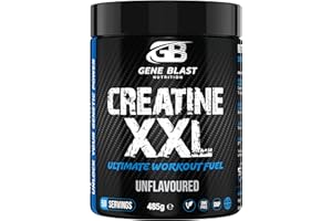 Gene Blast CREATINE XXL–Tri-Creatine Malate Plus Creatine Monohydrate w/Endurance & Pump Boosters to Amplify Strength-Muscle Pumps & Recovery 50 Servings (Unflavoured, 485G)