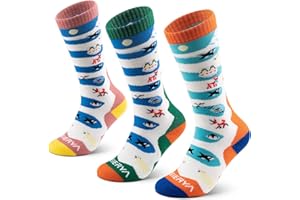WEIERYA Kinder Skisocken Merinowolle, Thermo Snowboard socken, Kniestrümpfe Wolle Socken für Jungen und Mädchen, 1/3 Paar