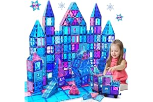 KAYSAITOY Magnetische Bausteine 102 Teile Magnetbausteine Spielzeug ab 3 Jahre Magnete Kinder Magnetspielzeug Mit Riesenrad/2 Autos Montessori Kinderspielzeug ab 3 4 5 6 7 8 9+ Jahre Junge Mädchen Geschenke