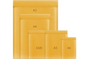 YUNJU DVD Size Bubble Padded Envelopes for Packaging Postage Peel & Seal Shipping Bag Mailers Postal Wrap 50 Pack