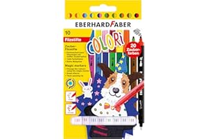 ‎EBERHARD FABER Eberhard Faber 551010 - Zauberstifte Kinder Colori, 10 Filzstifte mit dicker Malspitzer und dünner Zauberspitze