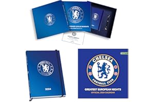 Chelsea Football Gift Set | 2024 Calendar | 2024 Diary | Chelsea FC Pen | Chelsea Football Club Merchandise | Chelsea FC. Gift | Official Product: ... Large Square Calendar, A5 Size Diary and Pen