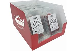 ‎CRAFTSMAN FINEST FOODS Craftsman Beef Chips | hauchdünn geräuchertes Rindfleisch | Proteinreiches Trockenfleisch | 100% Rind | knusprige Beef Jerky Chips für Party | Meat Snack to Go | Glutenfrei (10 Packungen (Display))