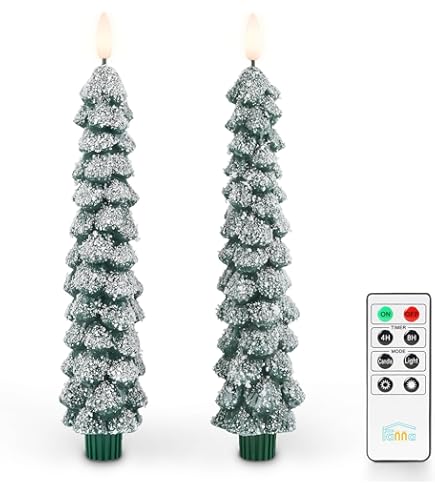 Rhytsing 4 vlamloze led Dinerkaarsen ivoor met timerfunctie, realistisch kandelaar met warmwit licht, Hoogte 27,5 cm, afstandsbediening en batterijen inbegrepen