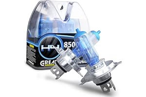 Gread - Bombillas H4 55W 12V Luces Para Faros Delanteros, Super Blanco Lámpara Halógena Auto Lámpara 8500K, larga vida Paquete de 2