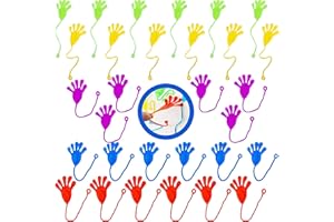 GYDERY MANOS LOCAS PEGAJOSAS (30 ud) - Regalos Cumpleaños Niños Colegio - Relleno Piñatas de Cumpleaños Infantil - Manos Pegajosas Cumpleaños - Relleno Bolsas Cumpleaños Infantil - 5 COLORES- Mano Loca