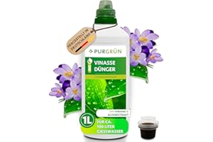 Purgrün® Bio-Vinasse-Dünger 1 Liter – Gesundes Wachstum & reiche Ernte – Premium-Flüssigdünger für den Bio-Anbau – Hohe Widerstandskraft dank extra Kalium – Konzentrat für 100 Liter Gießwasser