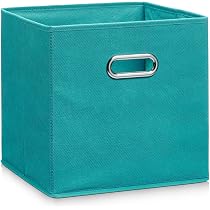 Boîte De Rangement Zeller 14421 - Non Tissé, Vert Menthe, 28x28x28 Cm, Pliable Et Pratique