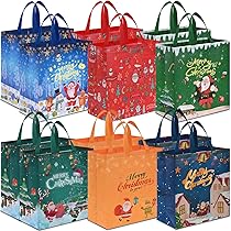 AhfuLife 12 Pcs Piccoli Sacchetti Regalo di Natalizia 26×21×12cm