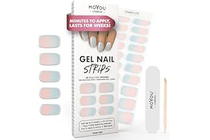 MOYOU LONDON Semi Cured Gel Nail Strips - 20 Pcs. Nail Wraps for Salon-Quality Manicure - Works with Any UV Lamp - Easy to Apply, Trim, & Remove Gel Stickers
