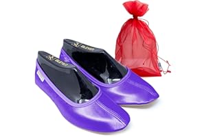 DanzaVinci Bundle Bleyer Gymnastikschuhe 6541 mit Chiffonbeutel, Schläppchen aus Satin für Kinder und Erwachsene, Turnschläppchen rutschfest