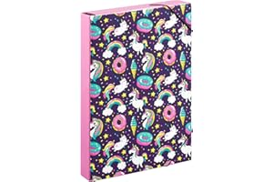 ‎BAAGL Baagl Heftbox für Schulranzen - Heftmappe A4 für Kinder mit Gummiband und Innenklappen - Sammelmappe, Sammelbox mit Gummizug für Jungen (Einhorn)