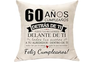 Hasodeo 60 Años Cumpleaños Regalos para Mujeres Hombres Cumpleaños Decoración Cojín Funda Regalos para 60 Años de Mujer Abuelos Hombres Mamá Papá Amigas Hermana Hermano 60º Recuerdo (60 años)