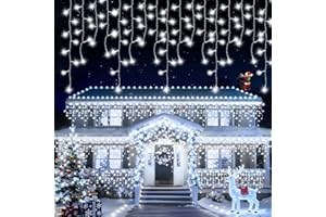 Buudala Guirlande Lumineuse Exterieure, 16+5M 500LEDs, Rideau Lumineux Exterieur avec 8 Modes & Timer, IP65 Étanche, Deco Noel Exterieur, Pour les Décorations de Fêtes, Mariages, Vacances Blanc Froid