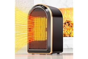 BNEHHOV Chauffage d'appoint Portable Mini Radiateur Electrique 1200W 2 Modes Chauffage Soufflant PTC Faible énergie Anti-Basculement Radiateur Soufflant pour Bureau/Domicile/Garage