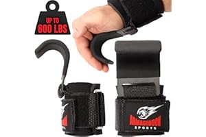 ARMAGEDDON SPORTS Ganci Palestra per Sollevamento Pesi - 8 mm Neoprene Polso Supporto - Polsiere Gancio Cinghie per Fitness Gym Powerlifting Allenamento - Deadlift Lifting Straps