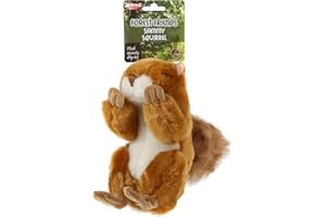 Animal Instincts Forest Friends - Giocattolo per cani con squittio, morbido peluche per cani, comodo giocattolo per cuccioli Sammy scoiattolo, grande