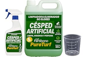 FERTIBONO Pureturf 5L - Elimina Olores Césped Artificial - | Aroma a Pino | Limpia Residuo de Mascotas | Biodegradable y Seguro para Niños | Frescura Natural
