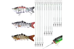 VIVIIHOO Multiled-gäddebete, set med trådfack, set om 3 simbait, fiskedrag, 3D konstgjort bete, wobbler för sötvatten och sal
