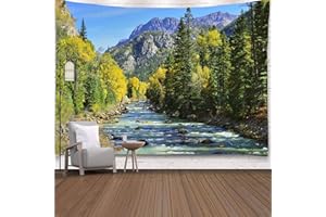 YISURE Wandteppich Wald Natur Bäume Grün Kiefernbaum Landschaft, Wandbehang extra großer Wandteppiche für Zuhause Büro Wohnheim Innen- und Außendekoration, 355 x 230 cm