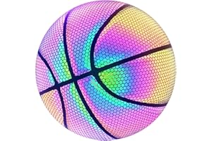 Kaxenig Holographic Basketball - Glow In The Dark, Reflective Size 7 For Indoor/Outdoor Training