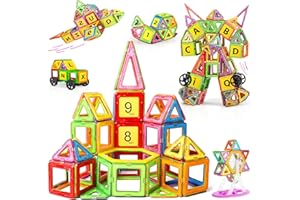 GLADTOP 98PCS Magnetic Building Blocks 3D Magnetic Blocks Tiles Set, Creative Educational Construction Toys Set Birthday or Festival Gifts for Boys Girls Age 3 4 5 6 7 8 Year Old
