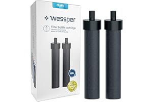Wessper Clarti Filtro de Agua, Paquete de 2 Filtros de Botella Compatibles con Botellas que Reducen la Cal y el Cloro las Micropartículas y Otros Perturbadores del Sabor del Agua