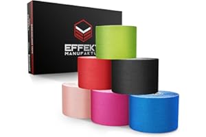 ‎EFFEKT MANUFAKTUR Effekt Manufaktur Kinesiotape – Buntes Misch-Set mit 6 Rollen 5m x 5cm Kinesiologie Tape - Wasserfestes & Elastisches Kinesio-Tape zum Sport - Ungeschnittenes Muskeltape - Uncut Physio Tape