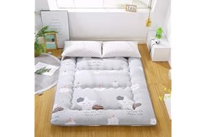 TIAM Materasso Futon Giapponese da Pavimento Tatami Mat Materasso Portatile,Materassino per Bambini,Grey-90cmx200cm