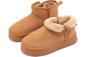 Pelbiuqik Stivali Donna Invernali Classic Platform alla Moda Scarpe da Neve, Impermeabile Caldo con Antisdrucciolo Stivaletti