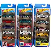 HOT Wheels 5er-Pack-Set - 15 Spielzeugautos, 3 themenspezifische Packs, Maßstab 1:64, authentische Details, für Kinder ab 3 J