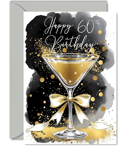 Gigantic Biglietto Di Auguri Per 60° Compleanno – Formato A4 Con Glitter E Busta – Second Nature, Messaggio In Inglese - 3