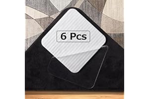 KIPERLINE rutschfeste, Waschbare Clips Vacuum Tech – Anti-Rutsch-Matte, Die Kräuseln und Kräuseln Verhindert; Hält Teppiche an Ort und Stelle (10 x 10 cm, 6 Stück)