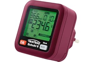 Testboy Testavit Schuki 6 Steckdosenprüfer, Prüfung auf Anschluss- oder Verdrahtungsfehler (2,0-Zoll-LC-Display, einfache Bedienung, schnelle und sichere Prüfung, Steckdosentester)