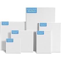 Toile Peinture 20x20 LOPYXBR Lot 30 Toiles 15x15cm - Châssis Bois - Pour Peinture Huile, Acrylique, Gouache - Blanc Toile Artiste