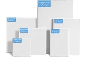 JOKISA Tela per Dipingere 6 Pezzi, Canvas Set di in Fibra di Lino, Tele Pittura di Diverse Dimensioni, Adatte a Principianti, Studenti, Artisti, per Disegnare, Dipingere, Fare Schizzi