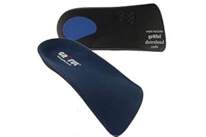gr8ful® Orthotic Insoles for Plantar Fasciitis/Achilles Tendonitis | 1 Pair | 3/4 Length | Arch Support for Over Pronation & Flat Feet - Reduce Heel, Knee & Back Pain | Men Women Kids Running M