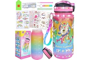GZCY Water Bottle DIY Art Kit for Girls 4-12, Unicorn Theme Diamond Painting Craft Set, Fun and Educational Gifts Toys Idea for Children 4-12 Years Old