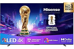 Hisense TV 100" QLED 4K 144Hz 100E7Q PRO, Smart TV VIDAA U8, Dolby Vision IQ, HDR 10+ Adaptive, 144hz Game Mode PRO, Dolby Atmos, Alexa Built-in, VIDAA Voice, Tuner DVB-T2/S2 HEVC 10, lativù 4K, 2025