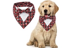 MHAUSTLIE Bandana Per Cani Smoking e Smoking Per Cani, Sciarpa Triangolare Per Animali Domestici, Sciarpa Formale Per Matrimoni, Feste Di Matrimonio, Bandana Regolabile, Per Costumi Di Compleanno(S, Fiocchi)