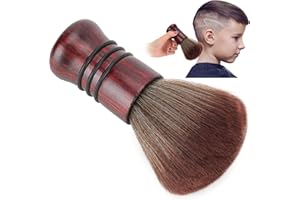 AGATIGE Cepillo De Placas De Cuello, Cepillo Cuello Barbero Cepillo Barbero De Fibra Natural Profesional De La Peluquería Para Cortar El Cuello De Peluquería Con Mango De Madera Para El Cabello Y La Barba