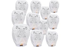 SEINAL 10 farolillos de papel, farolillos de cielo, velas flotantes, para calentar velas, linternas de cielo para subir, linternas chinas para bodas, Halloween, conmemoraciones, fiestas
