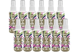Fabulosa Fab-A-Loo Odour Remover, Compact Toilet Air Freshener Perfume Spray, 60ml, 12 Pack, Fantabulosa