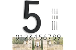 YLYOUNI House Numbers Large Door Numbers Black House Numbers 7 Inch Metal House Number 3D Floating Exterior Modern - Address Numbers for House Front Door Numbers 5