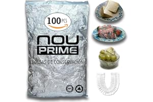 NOU PRIME 100 Bolsas Conservación De Alimentos Frescos Reutilizables. Protección De Alimentos. Bolsas De Plastico, Bolsas Transparentes.Bolsas Film Transparente. Bolsas Alimentos Reutilizables.